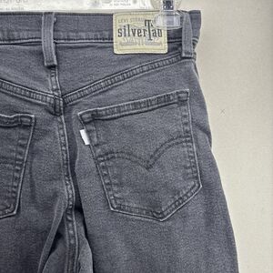 Levis SilverTab Mom Jeans 28 Black Womens High Rise Lion Cub Painted  28x28